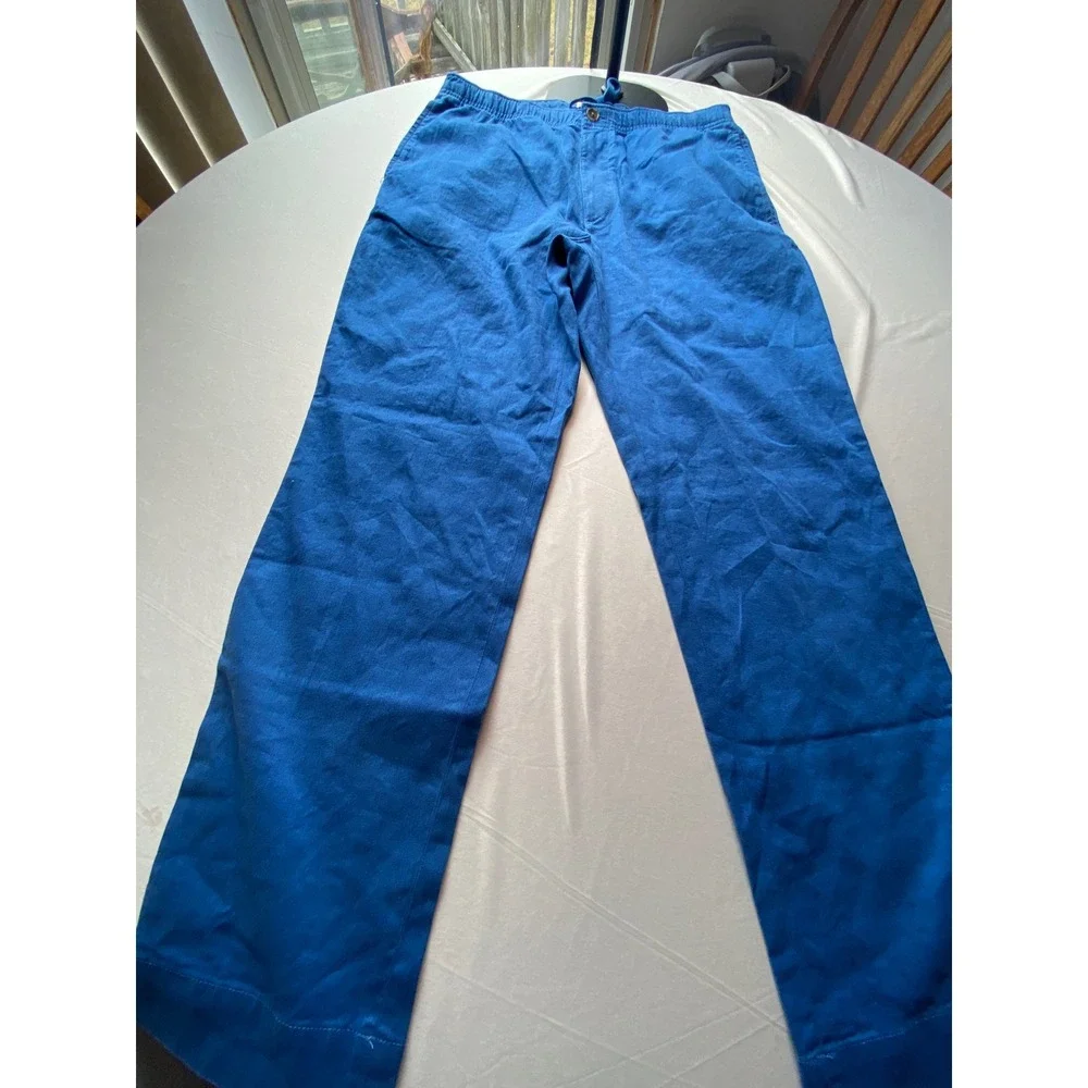 Banana Republic Mens Blue Linen Blend Straight Italian Beachfront Pants Size M